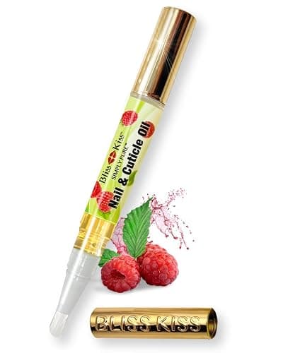 Bliss Kiss | 1 Juicy Raspberry Fragrance | Nail Oil Cuticle Pen w/Vitamin E & Jojoba⏤Nail Strengthener Nail Growth Serum for Brittle Peeling Breaking Thin Nails - Image 1
