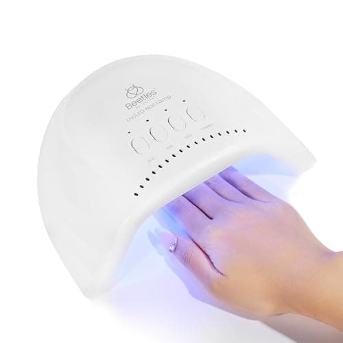 Beetles UV Nail Lamp, LED Nail Lamp with 3 Timer 30/60/120s UV Light for Gel Nails Smart Sensor Nails Dryer for Fast Curing Gel Polish Top Coat and Base Coat, DIY Salon Manicure Art Tools, White - Image 1