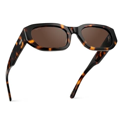WearMe Pro - Women's Chunky Narrow Rectangular Sunglasses - Polarized, Lightweight Acetate, 100% UV Protection - Image 1