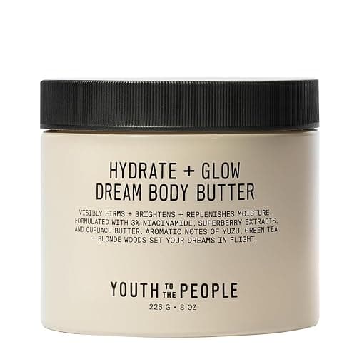 Youth To The People Superberry Hydrate + Glow Dream Body Butter - 3% Niacinamide + Jojoba Oil, Shea + Cupuaçu Butters, Yuzu + Green Tea + Blonde Woods Scented Body Lotion, Firming Moisturizer, Vegan - Image 1
