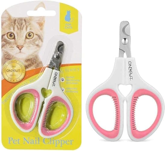 OneCut Pet Nail Clippers, Update Version Cat & Kitten Claw Nail Clippers for Trimming, Professional Pet Nail Clippers Best for a Cat, Puppy,Rabbit, Kitten & Small Dog,Sharp & Safe (Pink) - Image 1