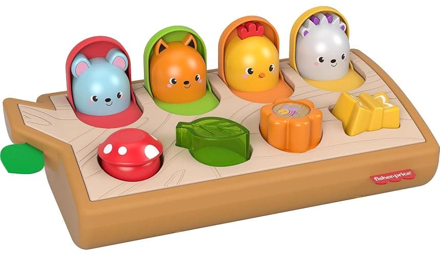 Fisher-Price Hide & Peek Pop-Up, Infant Activity Toy with Real Wood and Fabric Accents for Baby Ages 9 Months and Older - Image 1