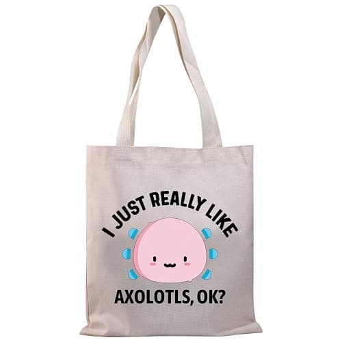 BDPWSS Axolotl Tote Bag - Funny Lover Gift 'I Just Really Like Axolotls Ok' Canvas Shoulder Bag for Owner - Image 1