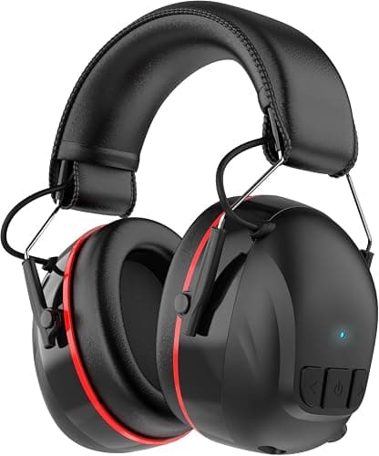 Bluetooth Ear Defenders, Safety Earmuffs Wireless with 1200mAh Rechargeable Battery, 30dB SNR, Hearing Protector for Woodworking, Carpenter, Gardener - Pvc - Image 1