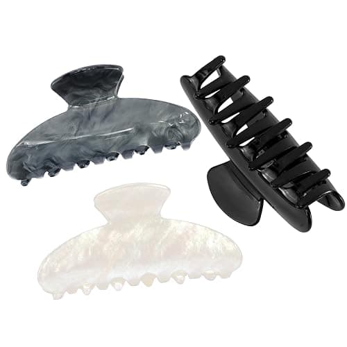 Aprince Claw Clips for Women 3Pcs, Acrylic Claw Clips Non-slip, Large Hair Clips for Thick Hair, Marble Clip Strong Hold, Banana Clip French Barrettes, Cute Hair Clips Glitter (multicolor3) - Image 1