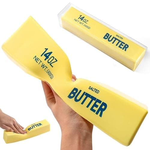 Big Butter Squishy,Giant Squishies Butter 14 OZ,Jumbo Slow Rising Squeeze Toys,Large Soft PU Foam Fidget Toys for Anxiety & Sensory Stress Relief 8.7*1.8*1.8 Inch (Big-Yllow Butter 1Pack) - Image 1