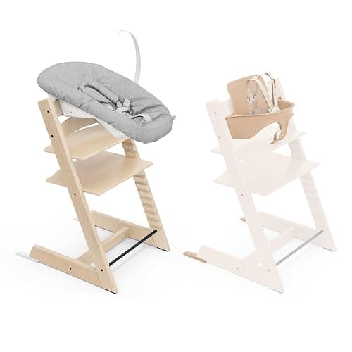 Stokke Tripp Trapp High Chair 2, Natural (Includes Chair & Baby Set) with Newborn Set - Safe, Adjustable, Ergonomic Design - Natural - Image 1