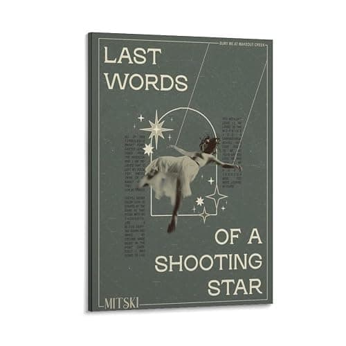 Superdiao Mitski Poster Last Words Of A Shooting Star Mitski Poster Canvas Wall Art Room Aesthetics HD Modern Decorative Painting For Teens Bedroom Liveroom Dorm Deco 16x24inch(40x60cm), Frame-style - Image 1