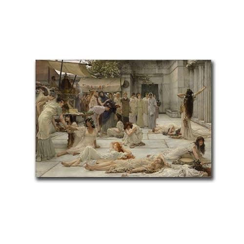 Poster Decorative Canvas Painting The Women Of Amphissa By Sir Lawrence Almatadema Painting Poster Canvas Print Contemporary Living Room Bedroom Office Modern Art Deco 16x24inch without Frame - Image 1