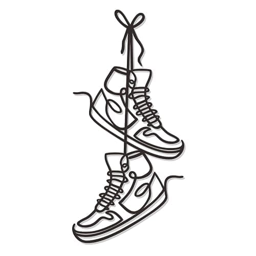 Zzbakress Large Sneaker Metal Wall Decor Creative Room Decor for Teen Modern Metal Room Wall Art for Boys or Girls Unique Bedroom Wall art for Sneaker Lovers Funny āGraduation Gifts (Black) - Black - Image 1