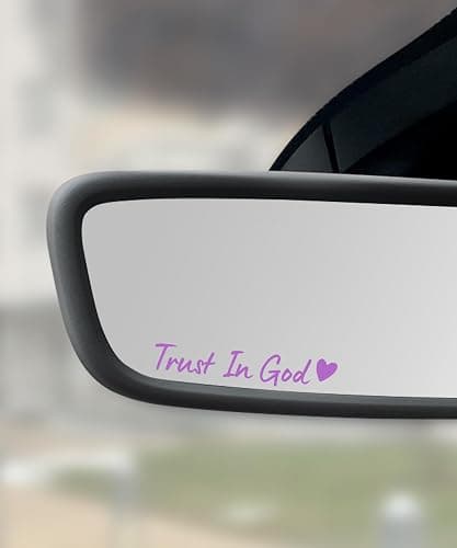 SCUARI 4PCS Car Stickers,Cars Decals,Car Accessories Trust in God Rearview Mirror Sticker,Auto Stickers and Decals,Auto Decals for Women,Trust in God Mirror Decoration,Fits Most Vehicles (Purple) - Image 1