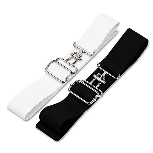 2pcs 1.5'' Elastic Equestrian Belt,Stretchable Waist Belt Surcingle Buckle Horse Bit Belt for Horseback Riding Sports,Elastic Belt Stretch Horseback Riding Belt Gifts with Buckle for Women Girls,38'' - Image 1