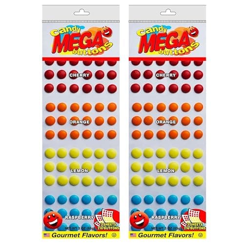 Mega Candy Buttons - Original & SOUR Flavors - Gift Pack of 2 (432 Buttons Total) by Lyza's Sweets & Treats (Original) - Image 1