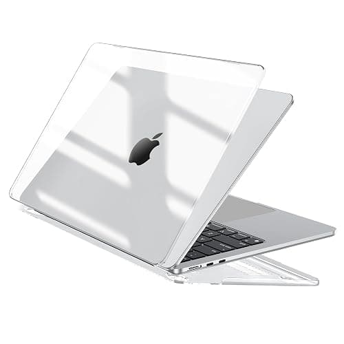 EooCoo Compatible avec Coque MacBook Air 13,6 Pouces M4 M3 M2 2025 2024 2022 Étui Rigide Clair pour Mac Book Air 13,6" A3240 A3113 A2681 Housse de Protection en Plastique Case - Cristal Transparent - Image 1