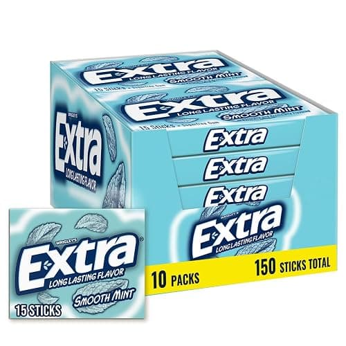 EXTRA Gum Smooth Mint Gum Sugar Free Chewing Gum Individually Wrapped Mint Gum Bulk Pack, 15 Stick (Pack of 10) - Image 1