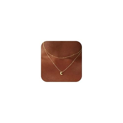 Thaivor Initial Necklaces for Women 14K Gold Plated Bubble Letter Necklace Layered Dainty Cute Choker Pendant Stack Jewelry Fashion Accessories Teen Trendy Gift - Image 1