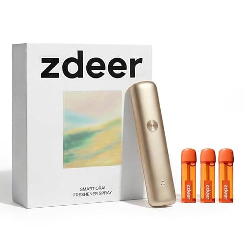 ZDEER Electric Oral Spray for Bad Breath & Dry Mouth, Probiotic Fresh Breath Mouth Spray, Alcohol Free Rechargeable Micro-Mist Breath Spray with 3 Flavor Cartridges, Travel Size - Image 1