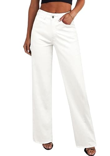 PRETTYGARDEN Wide Leg Jeans for Women Trendy High Waisted Stretchy Baggy Raw Hem Denim Palazzo Pants 2026 Spring Fall Clothes - Image 1