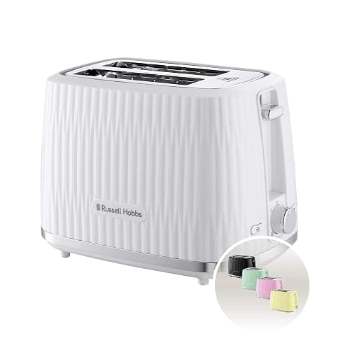 Russell Hobbs Eden 2 Slice Toaster (6 Browning settings, High lift feature, Frozen, reheat, cancel functions, Removable crumb tray, 800W, White) 27370 - Image 1