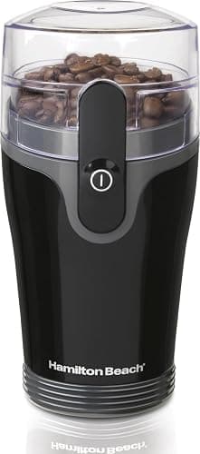 Hamilton Beach Fresh Grind Electric Coffee Grinder for Beans, Spices and More, Stainless Steel Blades, Removable Chamber, Makes up to 12 Cups, Black - Image 1