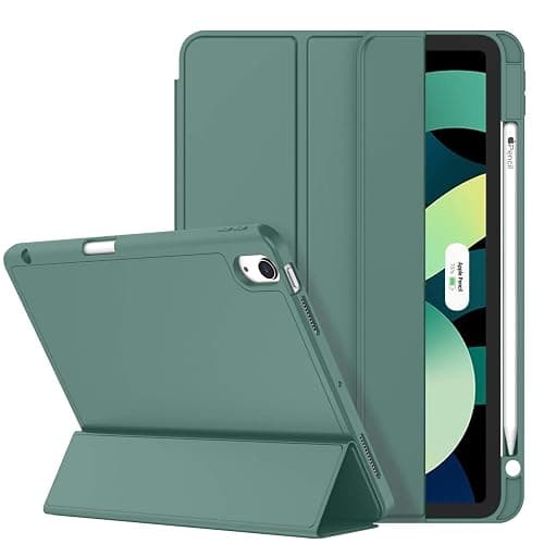 ZryXal iPad Air 11 Inch Case M3 (2025) / M2 (2024), iPad Air 5th (2022) / 4th Generation (2020) 10.9 Inch - Smart Cover with Pencil Holder and Soft TPU Back, Auto Wake/Sleep (New Midnight Green) - New Midnight Green - Image 1