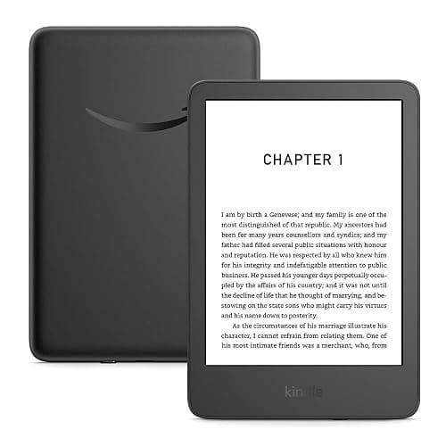 Amazon Kindle (16 GB) – Lightest and most compact Kindle with glare-free display, faster page turns, adjustable front light and long battery life – With Ads – Black - Image 1