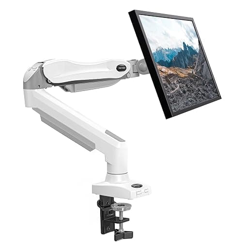 HUANUO Single Monitor Mount, 13 to 32 Inch Gas Spring Monitor Arm, Adjustable Stand, Vesa Mount with Clamp and Grommet Base - Fits 4.4 to 19.8lbs LCD Computer Monitors - Image 1