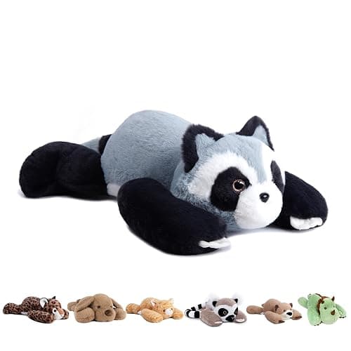 Niuniu Daddy 20" | 3.3 Pound Raccoon Weighted Stuffed Animals for Kids Adults, Soft Raccoon Plushies Animal Toys for Sleeping Hugging, Cute Body Pillow for Presents Birthday Christmas Holiday Easter - Image 1