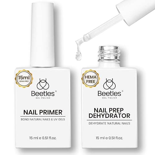 Beetles Nail Dehydrator and Primer Set 2Pcs 15 ml | No Lifting Prep, Strong Bond, Hema-Free for Gel Polish & Acrylic - Image 1