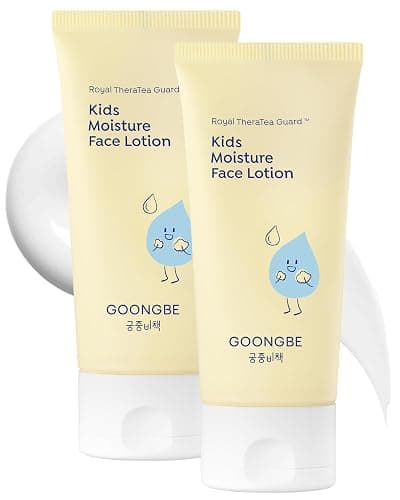 GOONGBE Kids' Moisture Face Lotion - Korean Kids Daily Face Moisturizer - 8hr Moisturizing Refreshing Cream Type Lotion with Cica and Allantoin - Allergen Free Scent, 2.7 fl.oz. 2 Pack - Image 1