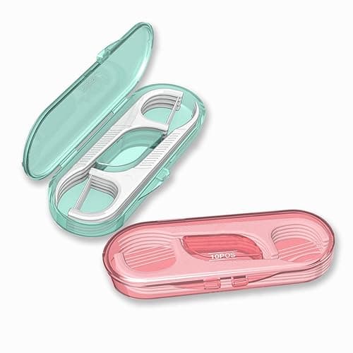 Setaria Viridis Flosser Dispenser Dental Floss Case Travel Floss Professional Toothpicks Sticks with Travel Case Superfine Floss Picks Dental Picks for Teeth Cleaning - Image 1