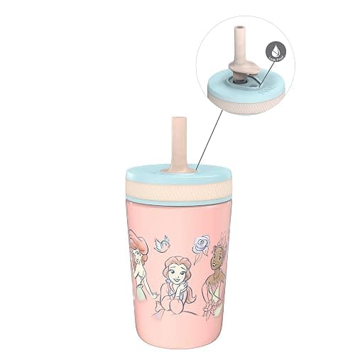 Zak Designs Disney Princess Kelso Toddler Cups For Travel or At Home, 12oz Vacuum Insulated Stainless Steel Sippy Cup With Leak-Proof Design For Kids (Ariel, Belle, Cinderella, Mulan, Tiana) - Image 1