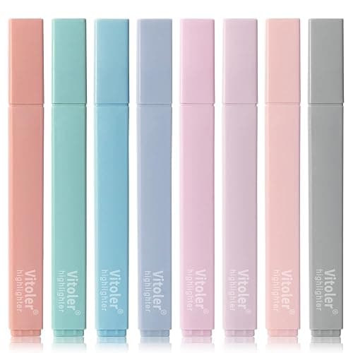 Vitoler Pastel Highlighters,8pcs Cute Highlighters with Chisel Tip,No Bleed Bible Highlighter,Multicolor High lighters for School Supplies - Image 1