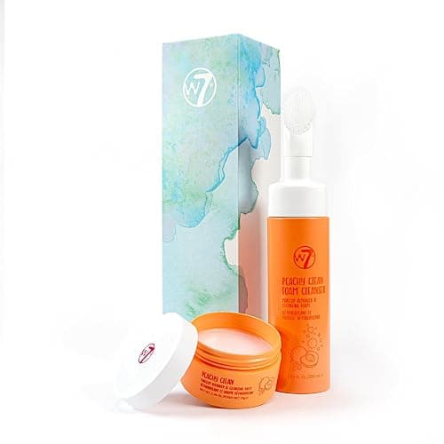W7 Peachy Clean Cleansing Balm & Hydrating Foam Cleanser Set – Gently Removes Makeup, Dirt & Impurities – Infused with Fruit Extracts & Vitamin E to Help Nourish, Soothe, and Protect the Skin - Image 1