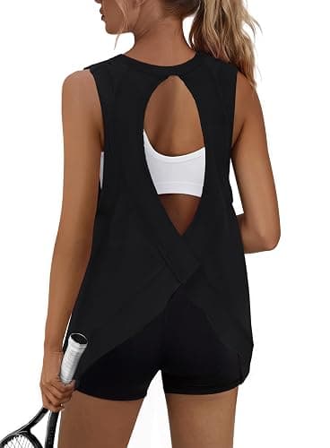 Panadila Womens Open Back Tops Slouchy Athletic Shirts | Sleeveless Workout Tops, Running Tank, Cute Summer Tunic, Backless Yoga Going Out Gym Clothes - Image 1