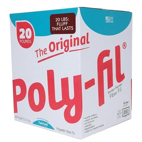 Fairfield The Original Poly-Fil, Premium Polyester Fiber Fill, Soft Pillow Stuffing, Stuffing for Stuffed Animals, Toys, Cloud Decorations, and More, Machine-Washable Poly-Fil Fiber Fill, 20 lbs. Box - Image 1