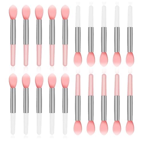 Fokmuaex Professional 20-Pack Silicone Lip Brushes - Precision Mini Makeup Applicators for Lip Gloss, Balm & Concealer, Travel-Sized 5cm/1.96" Hygienic Cosmetic Tools (20PCs) - Image 1