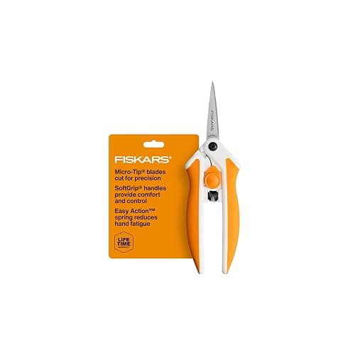 Fiskars 6" Easy Action Micro-Tip Scissors, Sewing, Arts & Crafts Tools | No. 5 Precision Cutting Stainless Steel Blades, SoftGrip Handles for Comfort, Spring-Assisted Handle Reduces Hand Fatigue - Image 1