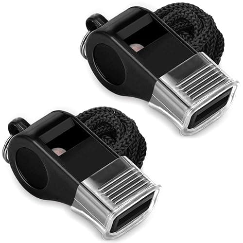 Hipat Whistle, 2 Packs Plastic Sports Whistles with Lanyard, Loud Crisp Sound Whistle Ideal for Coaches, Referees, and Officials - Image 1