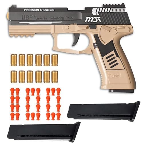 Dreamplay Shell Ejecting Toy Gun, Automatic Pull Back Action Shooting Games Education Model Toy for Kids Gifts - Image 1
