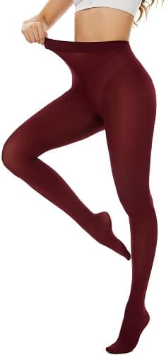 Hiltzo 80D Women's Tights Opaque Ultra Soft Solid Color Stretchable High Waist Footed Pantyhose with 25 Colors - Image 1