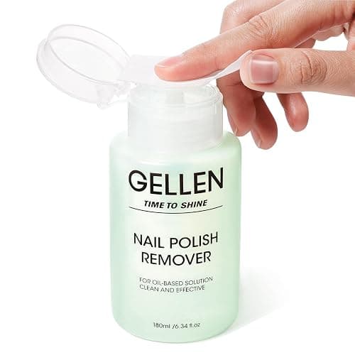 Gellen Nail Polish Remover, Non Acetone, for Regular Nail Polish, Pump Head | Healthy & No Drying Fingernail Polish Remover, Jasmine Scent Polish Removal for Quick Dry Polish, 6.09 Fl.Oz - Image 1