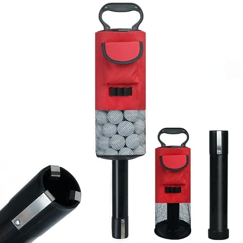 HOW TRUE Golf Ball Retriever, Portable Shag Bag Golf Ball Pick Up with Removable Plastic Tube, Pocket Shagger Storage - Image 1