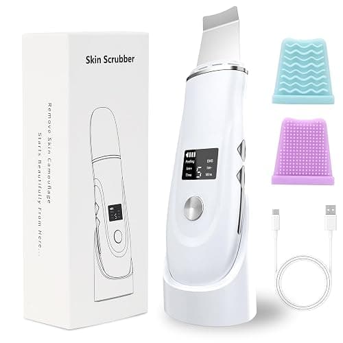 Face Scrubber Skin Spatula - Blackhead Remover Deep Cleansing Tool for Pore Extraction, 4-in-1 Fast Charging Dock Blackhead Remover Face Spatula for Facial Skincare Women Gift (White) - Image 1