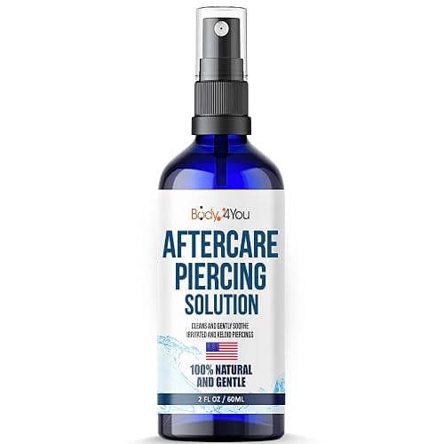 BodyJ4You Piercing Aftercare Spray - Saline Solution Natural Keloid Bump Removal - Ear Piercing Cleaner Nose Septum Belly Button Cartilage - Sea Salt Aloe Vera Rosemary - Fine Mist 2 Fl Oz - 2.03 Fl Oz (Pack of 1) - Image 1