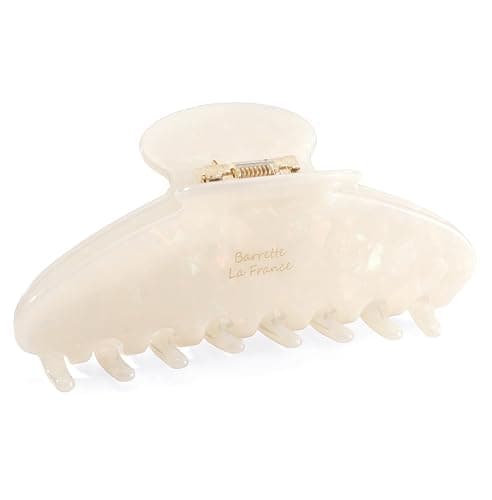 Large Acetate 4 Inch Hair Claw Clip for Women, Pink Hair Claw Clips & Jaw Clips for Thin or Thick Hair,French Style Hair Claws with Non-Slip Teeth, Hair Accessories for Updos, Buns & Ponytails(White) - Image 1