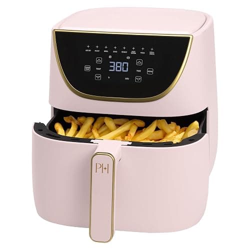Paris Hilton Air Fryer, Large 6-Quart Capacity, Nonstick Made without PFAS, Touchscreen Display, 8-in-1 (Air Fry, Roast, Broil, Bake, Reheat, Keep Warm, Pizza, Dehydrate), Dishwasher Safe, Pink - 6-Quart - Pink - Image 1