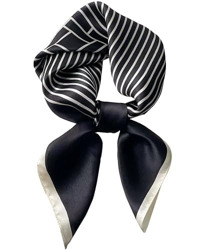 kcctoo 27.5" Mulberry Silk Feeling Head Scarf Women's Fashion Square Neck Satin Scarfs for Bag Hair Scarves Gift - Image 1
