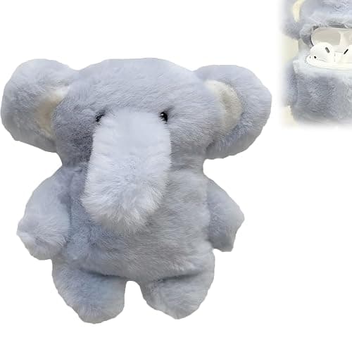 Elephant for Case,3D Cute Plush Earphone Protective,Fluffy Elephant Airpod,Fluffy for Pro Case Cute (for pro/pro 2) - Image 1