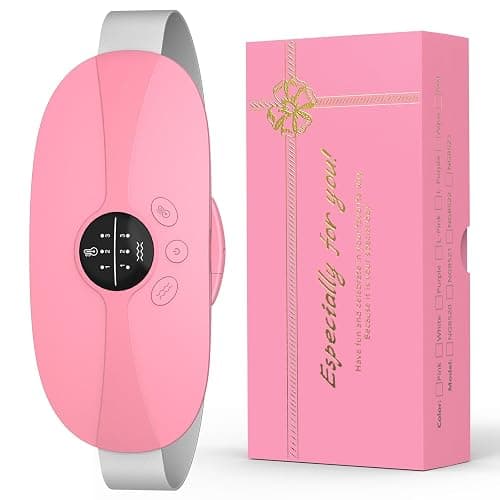 BAMCOO Portable Heating Pad, 5s Fast Heating, 3 Heat Levels and 3 Massage Modes, Heating Pad for Period Cramps for Women and Girls(Pink) - Image 1